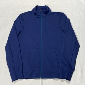 Luluemon Jacket Mens Small Blue Sojourn FUll Zip Pockets Logo Modern